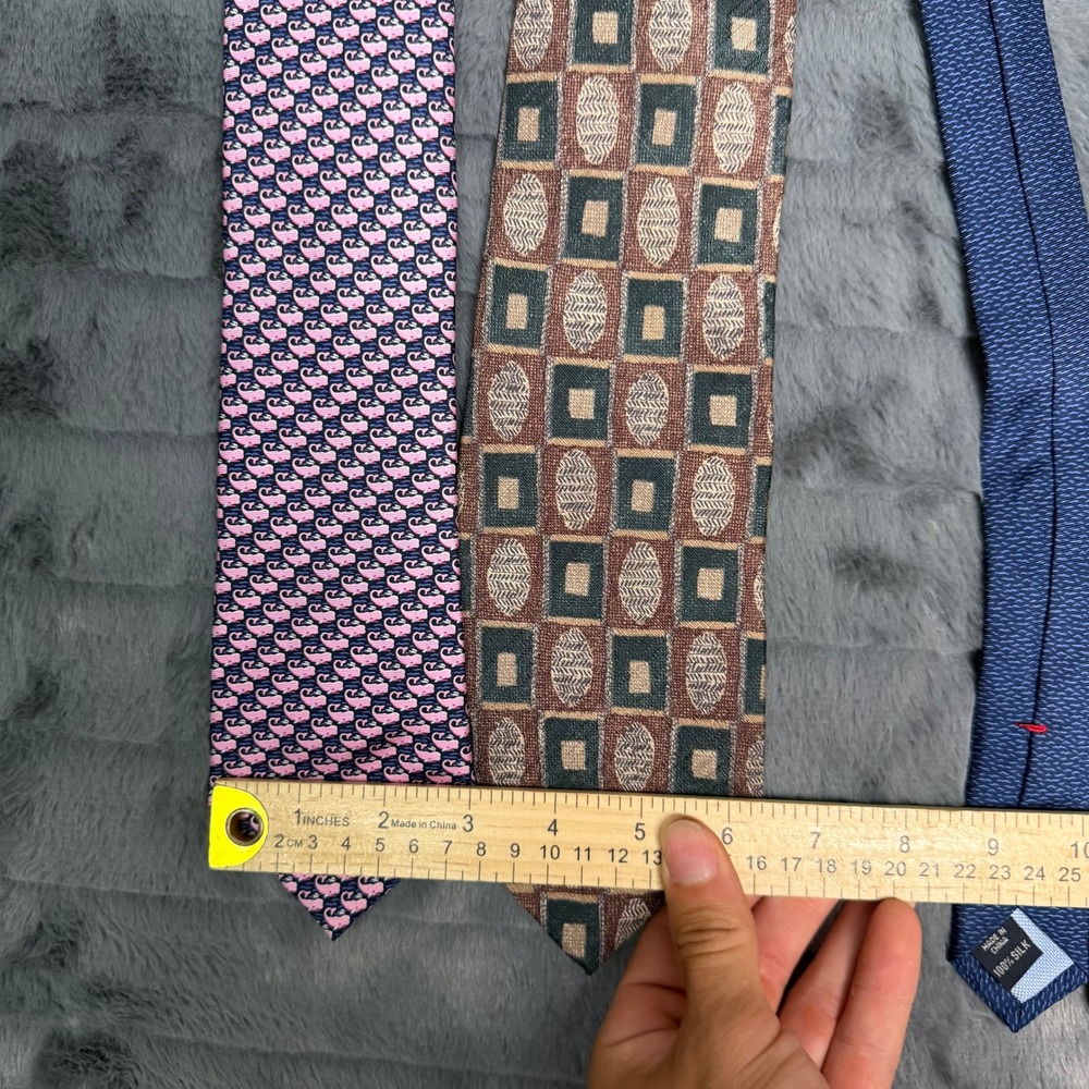 Tommy Hilfiger Roundtree Yorke Ties Mens OS Multi Silk Whale Geometric Lot 2 - Picture 5 of 7